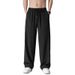 Men's Clothing Ice Silk Casual Pants Men's Straight Loose Summer Thin Drape Wide Leg Quick Drying Sports Trousers_viptrois.com