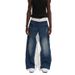 Streetwear Washed Denim Jeans For Men – Oversized Relaxed Fit With Patchwork & Color-Blocking | Vintage-Inspired Baggy Pants (S-XXXL)_viptrois.com