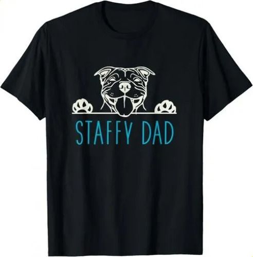 T-shirtt-shHTFGirtstYHaffy Dad With Staffordshire Bull Terrier Dog_viptrois.com