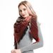 Unisex Herringbone plaid bristle square folio triangular shawl scarf_viptrois.com