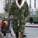 Men's Clothing Graffiti Print Three Quarter Sleeved Shorts Oversize Drop Shoulder Casual Suit_viptrois.com