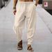 Men's Clothing Hip Hop Breathable Cotton And Linen Striped Loose Casual Men's Hip-Hop Breathable Linen Striped Loose Fit Casual Pants For Summer_viptrois.com