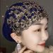 Women's Scarves Spring and summer new square dance hat hat women's Baotou hat casual beaded lace hat mother hat hair cover head_viptrois.com
