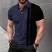 Men's Clothing Men's Summer New Casual Versatile Gradient Short Sleeved Button Lapel Polo Shirt_viptrois.com