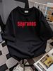 Vintage 2000 The Sopranos Logo HBO TV Show Promo Tee T-Shirt Size XL Black Y2k Designer Clothes Comfortable Versatile Slightly Casual Unisex_viptrois.com