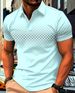 Men's Clothing New Men's Simple Casual Polo Shirt Youth Summer Button Plaid Print Polo Shirt Men_viptrois.com