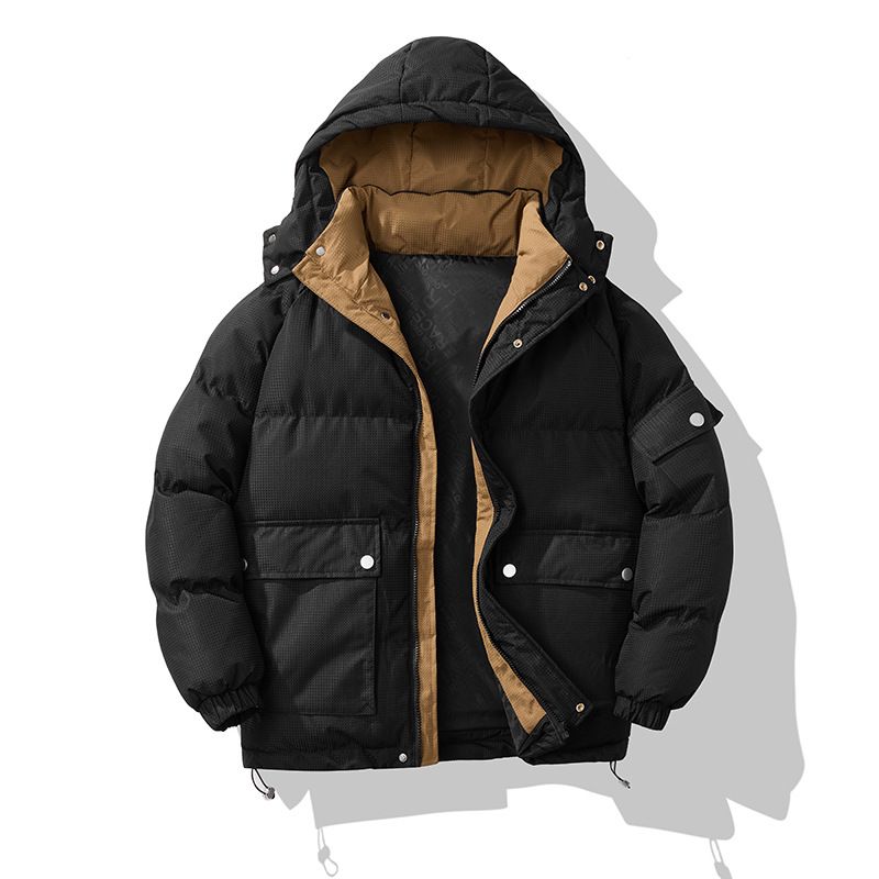 "Heavyweight Workwear Jacket – Rugged Winter Cotton Coat With Multi-Pocket Utility Design (Black/White/Grey/Khaki, Sizes M-4XL)"_viptrois.com