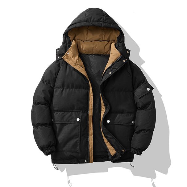 "Heavyweight Workwear Jacket – Rugged Winter Cotton Coat With Multi-Pocket Utility Design (Black/White/Grey/Khaki, Sizes M-4XL)"_viptrois.com