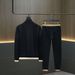 Men's casual fashion sports bee embroidered coat hoodie set_viptrois.com