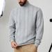 Men's Jacquard Turtleneck Sweatshirt – Heavyweight Textured Pullover For Autumn & Winter_viptrois.com
