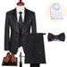Men's Clothing New Men's Suit Three Piece Suit Korean Style Trendy Fashion Color Matching Printed Suit Dress_viptrois.com