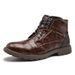 European Warm Series New Men's Martin Work British Style Short Casual Leather Boots High-top Shoes For Men_viptrois.com