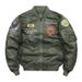 Men's MA-1 Bomber Jacket With Embroidery - Lightweight & Cotton-Padded Options - Vintage Japanese Style - Loose Fit For Casual Wear_viptrois.com