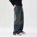 Men's Clothing & Archer0603 & Japanese Style Trendy Cargo Pants Straight Leg Wide Leg Jeans Men's Logging Pants Patchwork Drawstring Style Pants_viptrois.com