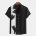 Men's Printed Shirt, Regular Fit Casual Soft And Comfortable Front Button Short Sleeve Shirt Top_viptrois.com