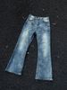 Men's Clothing Retro Washed Blue Denim Cleanfit Distressed High Street Vibe Flared Jeans_viptrois.com