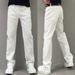 Men's Clothing Summer Thin White Jeans Men's Fashionable Simple Solid Color Straight Casual Pants Loose Versatile Slim Trousers_viptrois.com
