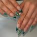 Blue Star Rendering Almond Shaped Short False Nails - Sweet & Cool Wearable Nails With New Technology (European & American Style)_viptrois.com