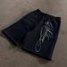Unisex Summer Streetwear Shorts With Embroidered Script & Relaxed Fit - American High Street Style Cotton Cargo Shorts_viptrois.com