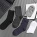 Socks men's solid color high cotton men's socks autumn and winter sweat absorbent breathable business mid-tube socks mid-waist socks_viptrois.com
