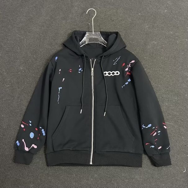 Men's Hooded Sweater Jacket Lightweight Casual Pullover For Spring Autumn | Comfortable Loose Fit Zip Up Hoodie In White & Black_viptrois.com