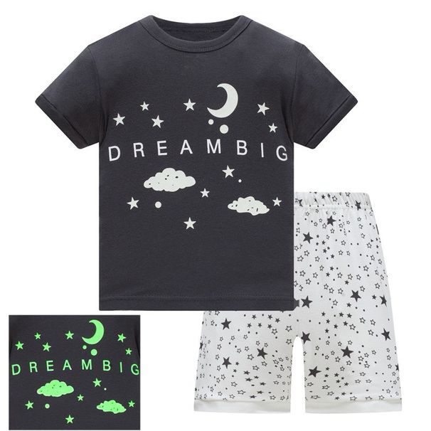 Kid's Clothing Baby Cotton Short-sleeved Riband Cotton Children's Pajamas Air-conditioning Clothes Home Clothes_viptrois.com