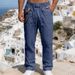 BUZT Men's Linen Relaxed Fit Pants – Breathable Straight Leg (S-XXXL, Wrinkle-Resistant, Casual & Travel Ready)_viptrois.com