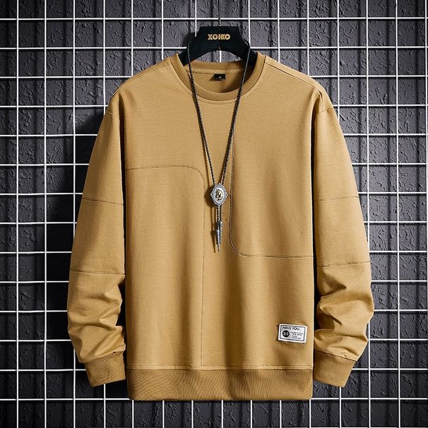 Loom Men's And Autumn Sweatshirt INS American Style Loose Round Neck T-Shirt Spring Two-Piece Long Sleeve Top Jacket_viptrois.com