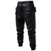 Man's clothing Coated waxed pants overalls men's motorcycle loose leisure heavy industry functional wind leg pants_viptrois.com