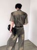 Men's Clothing Old Washed Retro Denim Jacket Niche Design Short Sleeved Suit_viptrois.com