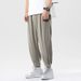 Men's Clothing Spring And Summer Pants Ice Silk Trousers Casual Pants Loose Straight Pants Handsome Nine Point Sports Pants_viptrois.com