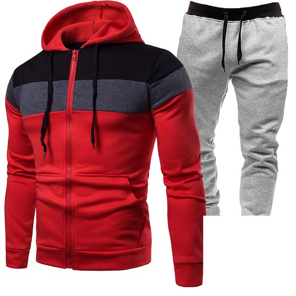 Men's Clothing Spring And Autumn Sweatshirt Men's Hoodie Sports Casual Loose Suit Long Sleeved Trousers Plus Velvet_viptrois.com