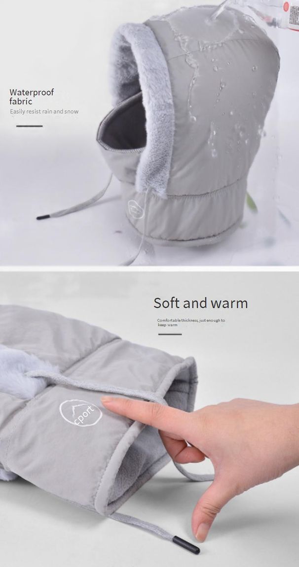 Unisex Winter Cycling Hat With Face Mask - Windproof, Waterproof & Thermal Ear Protection For Biking Commuters_viptrois.com