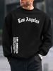 Men's Loose Casual Fashion Classic Los Angeles Letter Pattern Printed Round Neck Long Sleeved Sportswear For Autumn And Winter_viptrois.com