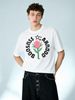 Vintage Thistle Flower Star Arc Letter Graphic Cotton T-Shirt Men's Casual Streetwear Tee_viptrois.com