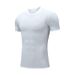 Men's Clothing Sports Tights Fitness Wear Men's Breathable High-elastic Short-sleeved T-shirt_viptrois.com