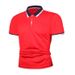 Men's Summer Stitching Contrast Color Polo Shirt Short Sleeved Sports Fashion Youth T-Shirt_viptrois.com