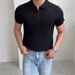 Men's Clothing Summer Light Mature Short Sleeved Polo Shan Men's Version Of Slim Lapel Solid Color Casual Thin Half Sleeved Trendy Temperament Top_viptrois.com