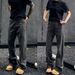 Dark Gray Vibe Pants Men's Spring And Autumn Style American Retro Jeans Slim High Street Casual Straight Workwear Trousers_viptrois.com