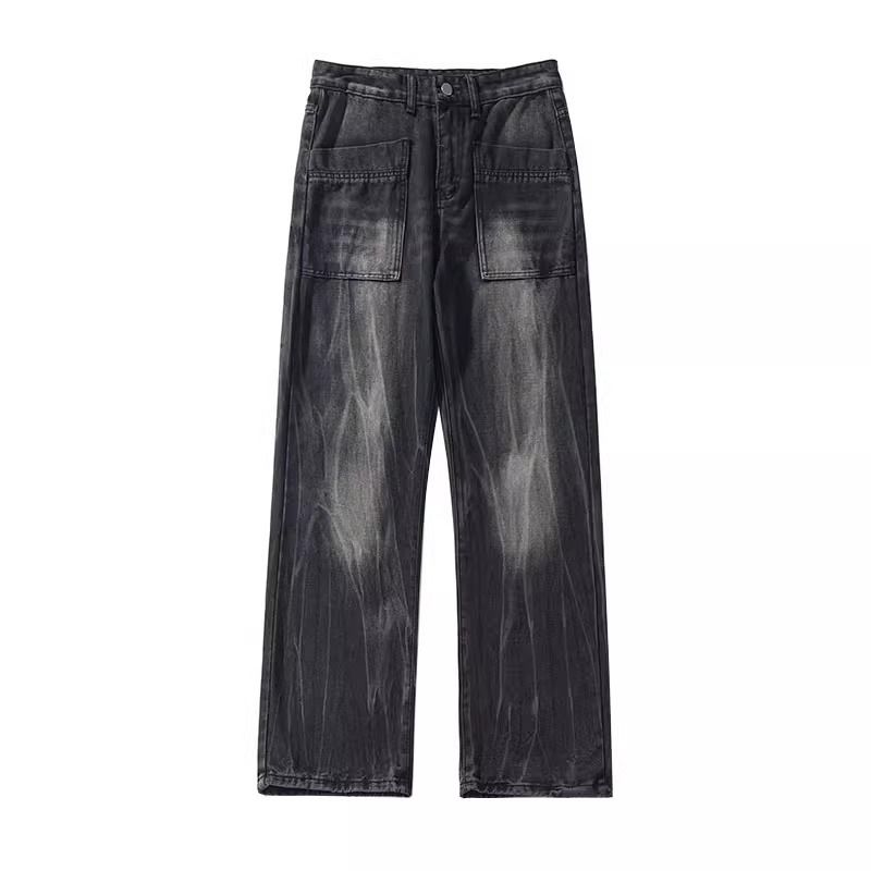 Men's Black Washed Straight Jeans – Loose Fit High Street Pants (S-XXXL)like They’re Cutting Off Circulation_viptrois.com
