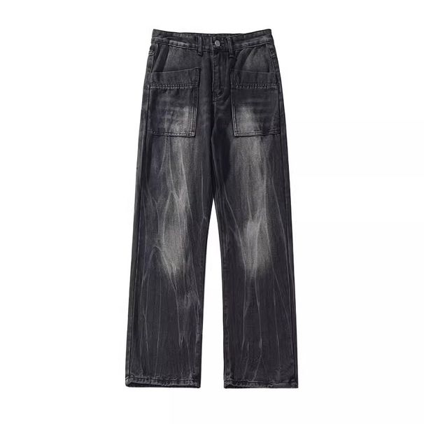 Men's Black Washed Straight Jeans – Loose Fit High Street Pants (S-XXXL)like They’re Cutting Off Circulation_viptrois.com