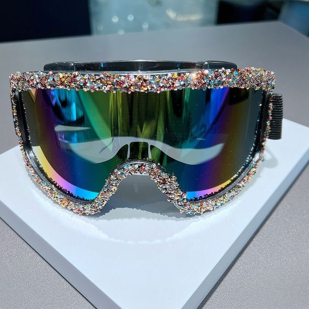 2024 New Diamond Studded Cycling Sunglasses Outdoor Sports Motorcycle Windproof Skiing Anti Glare Glasses Sunglasses_viptrois.com