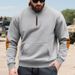 Men’s Half-Zip Fleece Hoodie – Oversized Patchwork Pullover With Stand Collar & Contrast Panels (S-XXXL, Brushed Lining)_viptrois.com