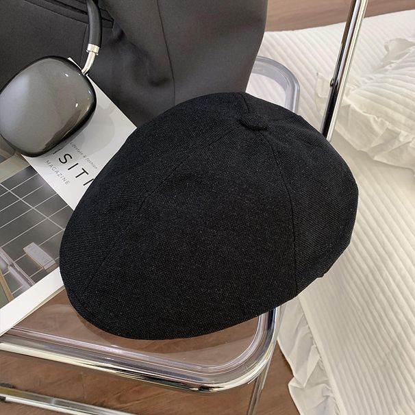 American Spicy Girl Cotton Linen Forward Cap For Women, Autumn Winter Thin Artistic Versatile Street Style Face-Slimming_viptrois.com