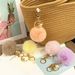 Bag Charm Pearl Plush Keychain Cute Student Macaron Color Bag Pendant Car Key Chain Accessories Small Gift_viptrois.com