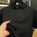 Men's Slim Fit Short Sleeve Knit Sweater Vintage Water Ripple Jacquard Seagull Collar Handsome Summer T-Shirt_viptrois.com