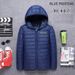 Men's Clothing Autumn And Winter Men's Short Thin Cotton Coat Hero Letter Thickened Middle Aged And Young Winter Coat_viptrois.com