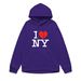 Cross-Border Travel Commemorative Love New York I LOVE NY Pullover Hoodie American Style Letter Print_viptrois.com