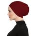 Muslim headscarf Scarf Hat Women's Mercerized Cotton Bottom Small Hat Muslim Pullover Hat Can Hide Hair Elastic Hat_viptrois.com
