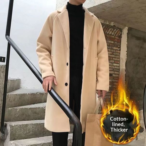 Loom Loom Shanlida Di 2025 New Autumn And Winter Mid-Length Trench Coat, Loose Wool Coat For Men, Plus Size_viptrois.com